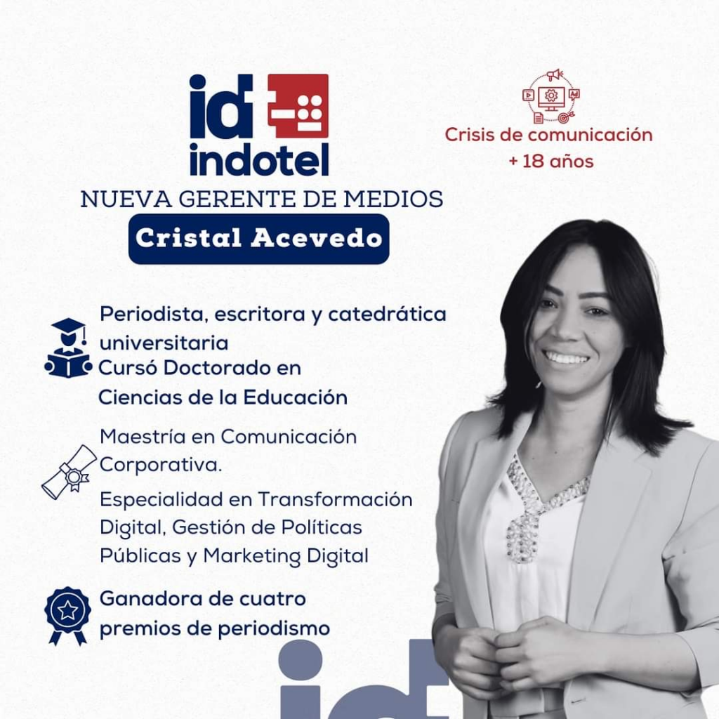 Cristal Acevedo designada como nueva Gerente de Medios de INDOTEL